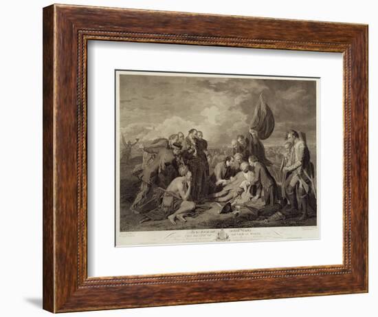 The Death of General Wolfe (1727-59), Engraved by William Woollett (1735-85) C.1776 (Engraving)-Benjamin West-Framed Giclee Print