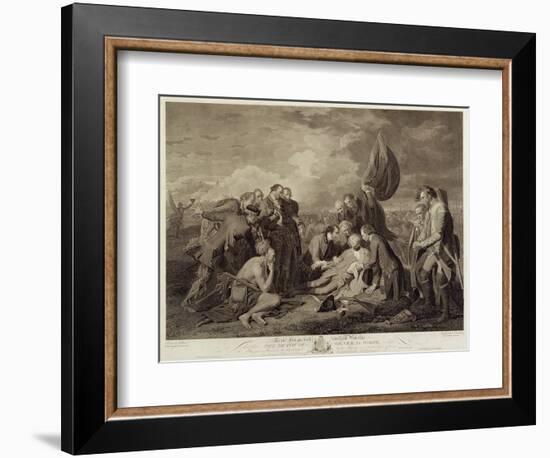 The Death of General Wolfe (1727-59), Engraved by William Woollett (1735-85) C.1776 (Engraving)-Benjamin West-Framed Giclee Print