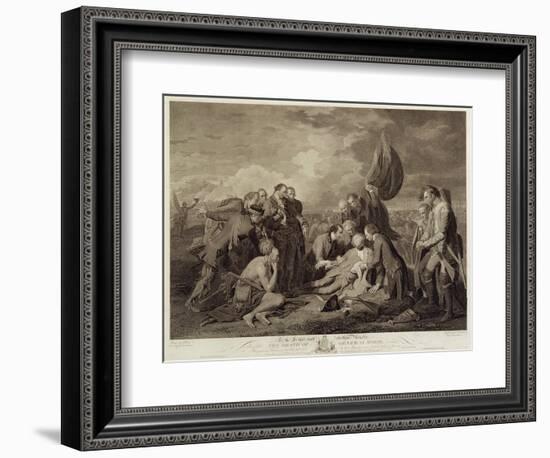 The Death of General Wolfe (1727-59), Engraved by William Woollett (1735-85) C.1776 (Engraving)-Benjamin West-Framed Giclee Print