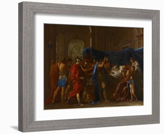 The Death of Germanicus, 1627-Nicolas Poussin-Framed Giclee Print