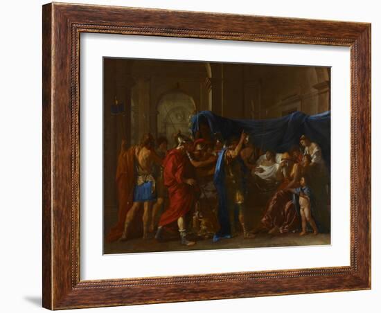 The Death of Germanicus, 1627-Nicolas Poussin-Framed Giclee Print