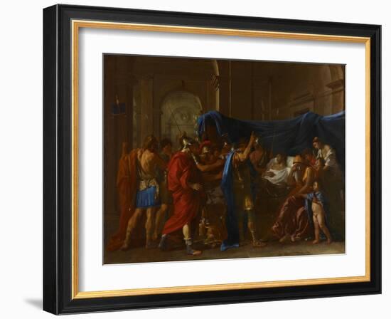 The Death of Germanicus, 1627-Nicolas Poussin-Framed Giclee Print