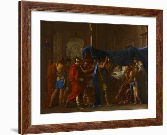 The Death of Germanicus, 1627-Nicolas Poussin-Framed Giclee Print