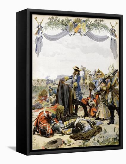 The Death of Henri De La Tour D'Auvergne, Vicomte De Turenne-Maurice Leloir-Framed Stretched Canvas