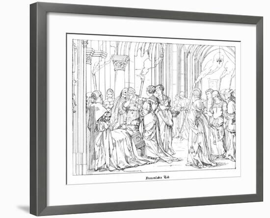 The Death of Henry of Meissen, Named Frauenlob-Alfred Rethel-Framed Giclee Print