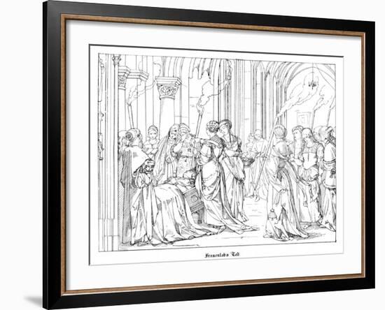 The Death of Henry of Meissen, Named Frauenlob-Alfred Rethel-Framed Giclee Print