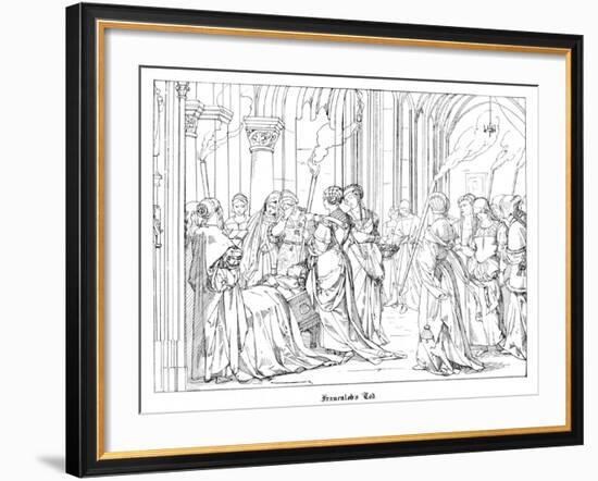 The Death of Henry of Meissen, Named Frauenlob-Alfred Rethel-Framed Giclee Print