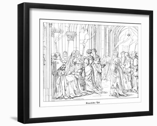 The Death of Henry of Meissen, Named Frauenlob-Alfred Rethel-Framed Giclee Print