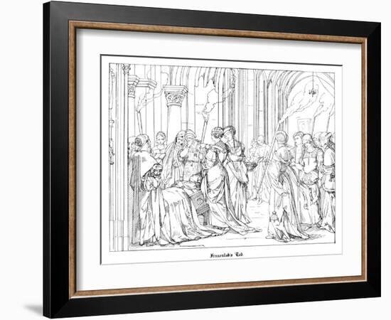 The Death of Henry of Meissen, Named Frauenlob-Alfred Rethel-Framed Giclee Print