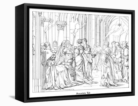 The Death of Henry of Meissen, Named Frauenlob-Alfred Rethel-Framed Premier Image Canvas