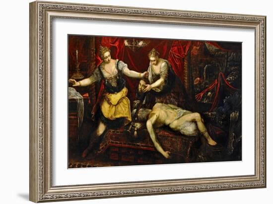 The Death of Holofernes-Jacopo Robusti Tintoretto-Framed Giclee Print