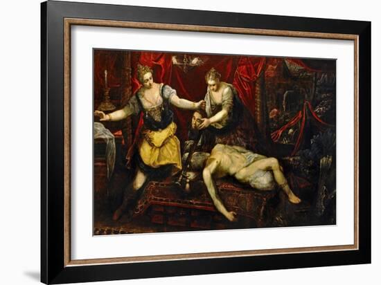 The Death of Holofernes-Jacopo Robusti Tintoretto-Framed Giclee Print