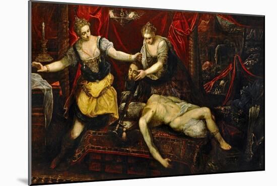 The Death of Holofernes-Jacopo Robusti Tintoretto-Mounted Giclee Print