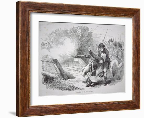 The Death of Isaac Davis at Concord Bridge, 19 April 1775-American School-Framed Giclee Print