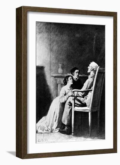The Death of Jean Valjean, Illustration from 'Les Miserables' by Victor Hugo (1802-85) 1862-Gustave Brion-Framed Giclee Print