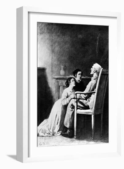 The Death of Jean Valjean, Illustration from 'Les Miserables' by Victor Hugo (1802-85) 1862-Gustave Brion-Framed Giclee Print