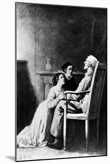 The Death of Jean Valjean, Illustration from 'Les Miserables' by Victor Hugo (1802-85) 1862-Gustave Brion-Mounted Giclee Print