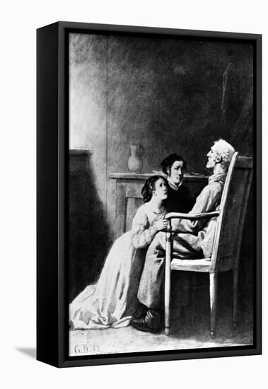 The Death of Jean Valjean, Illustration from 'Les Miserables' by Victor Hugo (1802-85) 1862-Gustave Brion-Framed Premier Image Canvas