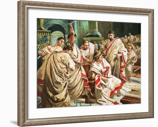 The Death of Julius Caesar-C.l. Doughty-Framed Giclee Print