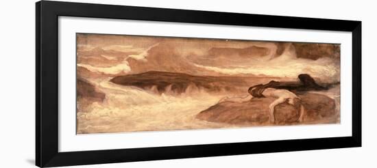 The Death of Leander, Predella Panel of the Last Watch of Hero, 1887-Frederick Leighton-Framed Giclee Print