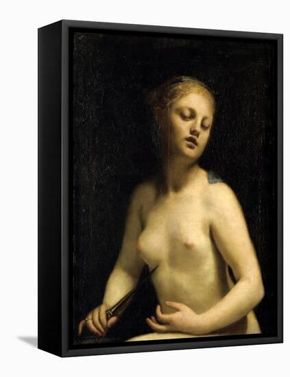 The Death of Lucretia, 17th Century-Guido Cagnacci-Framed Premier Image Canvas