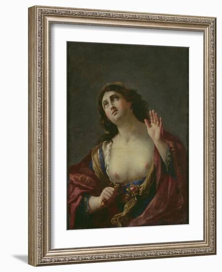 The Death of Lucretia (Oil on Canvas)-Italian School-Framed Giclee Print