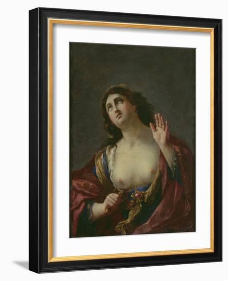 The Death of Lucretia (Oil on Canvas)-Italian School-Framed Giclee Print