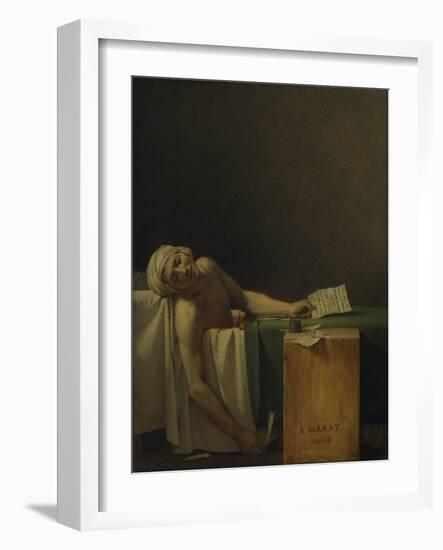 The Death of Marat, 1793-Jacques Louis David-Framed Giclee Print