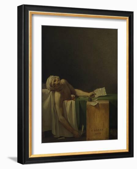 The Death of Marat, 1793-Jacques Louis David-Framed Giclee Print