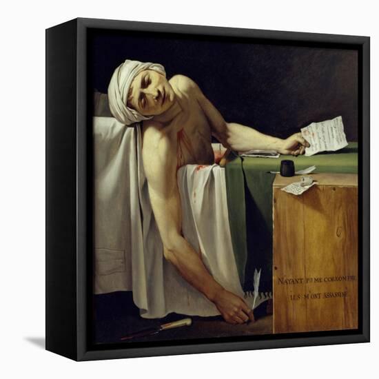 The Death of Marat (John Paul Marat (1743-1793) Murdered). Detail. Painting by Jacques Louis David-Jacques Louis David-Framed Premier Image Canvas