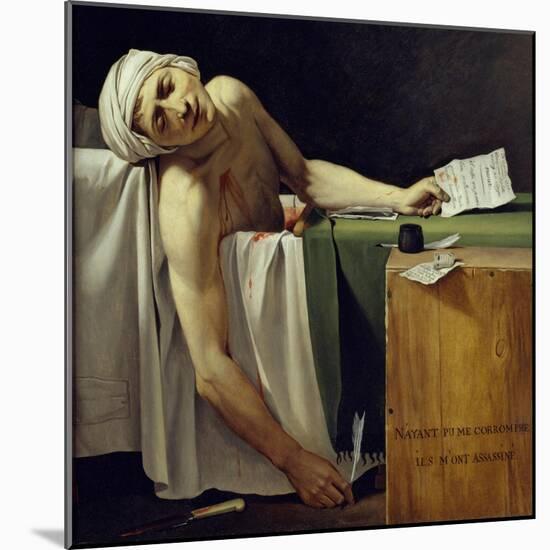 The Death of Marat (John Paul Marat (1743-1793) Murdered). Detail. Painting by Jacques Louis David-Jacques Louis David-Mounted Giclee Print