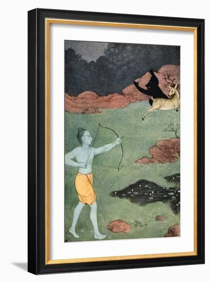 The death of Maricha, 1913-K Venkatappa-Framed Giclee Print