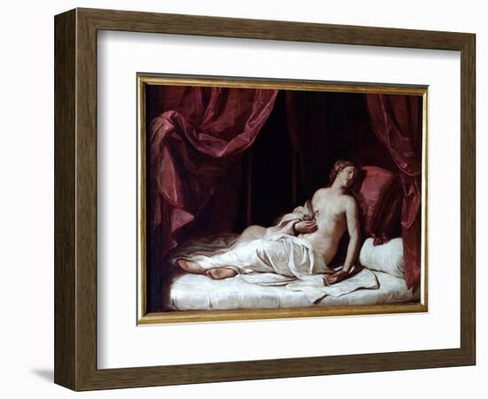 The Death of Queen Cleopatra the Suicide of Cleopatre VII Thea Philopator (69-30 Bc), Queen of Anci-Guercino (1591-1666)-Framed Giclee Print