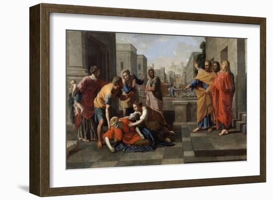 The Death of Sapphira, 1652-Nicolas Poussin-Framed Giclee Print