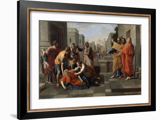 The Death of Sapphira, 1652-Nicolas Poussin-Framed Giclee Print