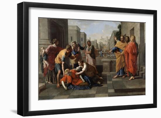 The Death of Sapphira, 1652-Nicolas Poussin-Framed Giclee Print