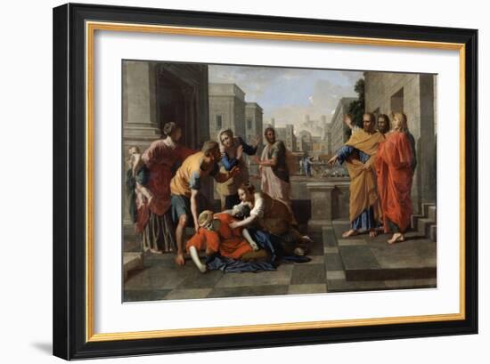 The Death of Sapphira, 1652-Nicolas Poussin-Framed Giclee Print