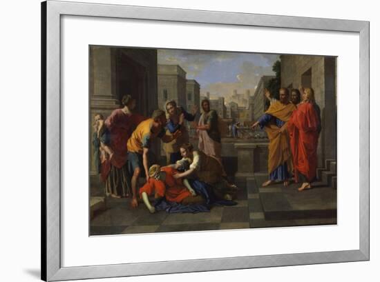 The Death of Sapphira, 1654-1656-Nicolas Poussin-Framed Giclee Print