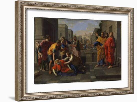 The Death of Sapphira, 1654-1656-Nicolas Poussin-Framed Giclee Print