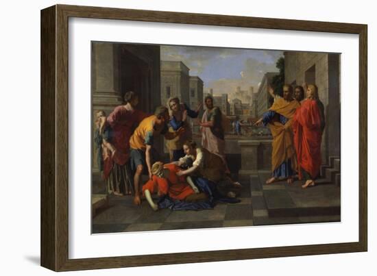 The Death of Sapphira, 1654-1656-Nicolas Poussin-Framed Giclee Print