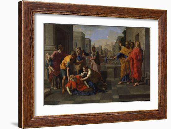 The Death of Sapphira, 1654-1656-Nicolas Poussin-Framed Giclee Print