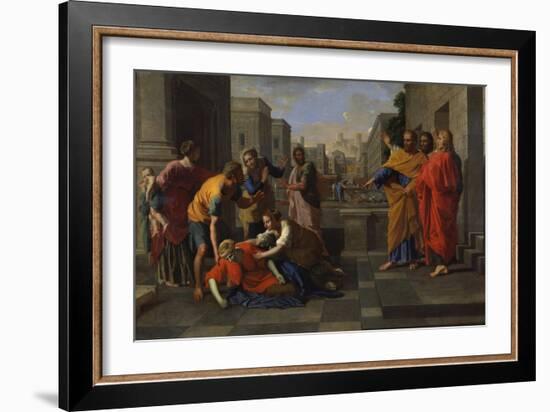 The Death of Sapphira, 1654-1656-Nicolas Poussin-Framed Giclee Print