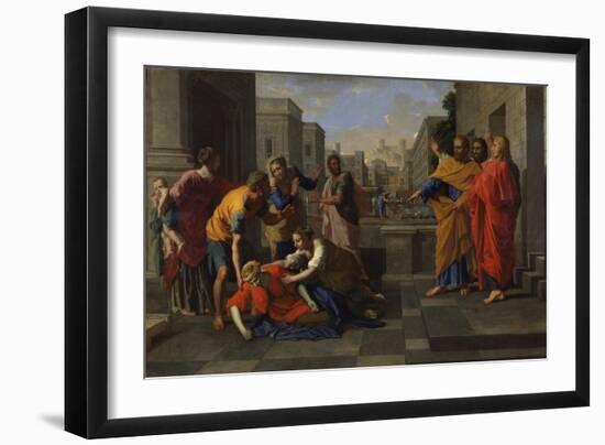 The Death of Sapphira, 1654-1656-Nicolas Poussin-Framed Giclee Print