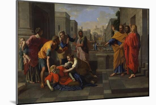 The Death of Sapphira, 1654-1656-Nicolas Poussin-Mounted Giclee Print