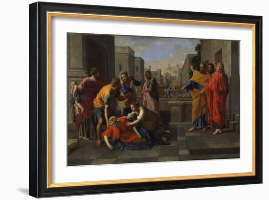 The Death of Sapphira, 1654-1656-Nicolas Poussin-Framed Giclee Print