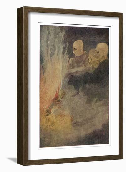 The Death of Siddhartha Gautama Known as the Buddha, The Final Release-Abanindro Nath Tagore-Framed Art Print