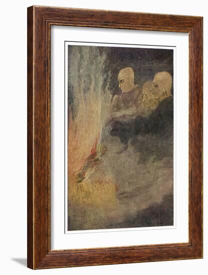 The Death of Siddhartha Gautama Known as the Buddha, The Final Release-Abanindro Nath Tagore-Framed Art Print