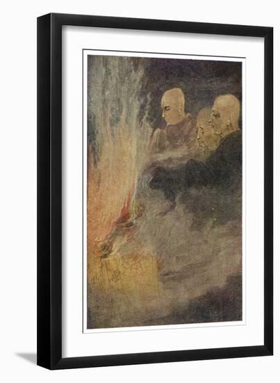 The Death of Siddhartha Gautama Known as the Buddha, The Final Release-Abanindro Nath Tagore-Framed Art Print