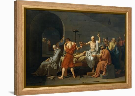 The Death of Socrates, 1787-Jacques Louis David-Framed Premier Image Canvas