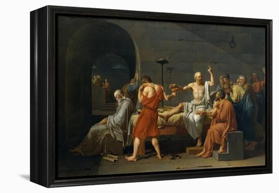 The Death of Socrates, 1787-Jacques Louis David-Framed Premier Image Canvas